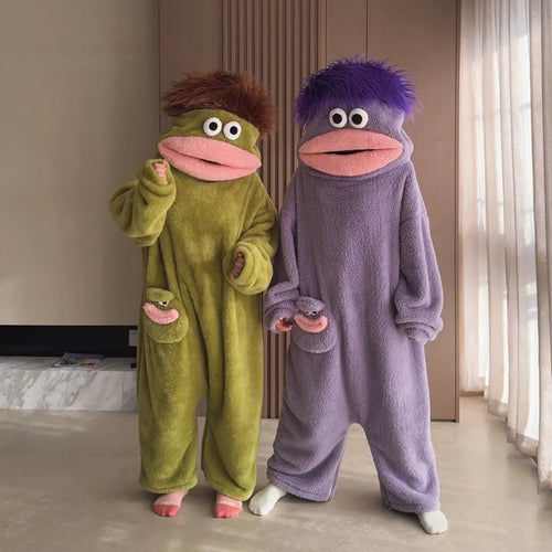 Thick Fleece Big Mouth Onesie Pajamas