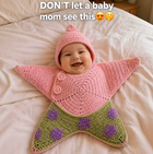 Newborn Starfish Hooded Romper | Crochet Baby Sleeping Bag
